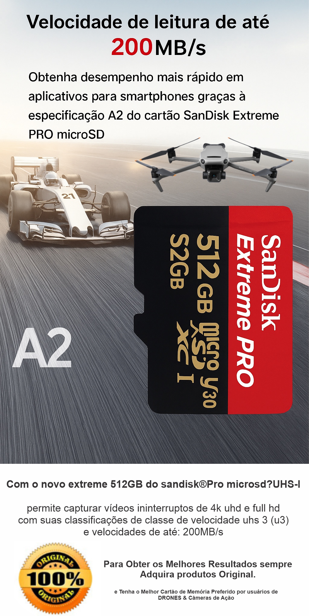 cartão extreme pro 512gb original